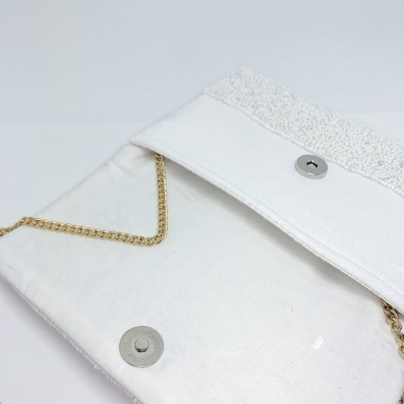 Last 1! NWT Bride Ivory Beaded Clutch Bag - Picture 3 of 5